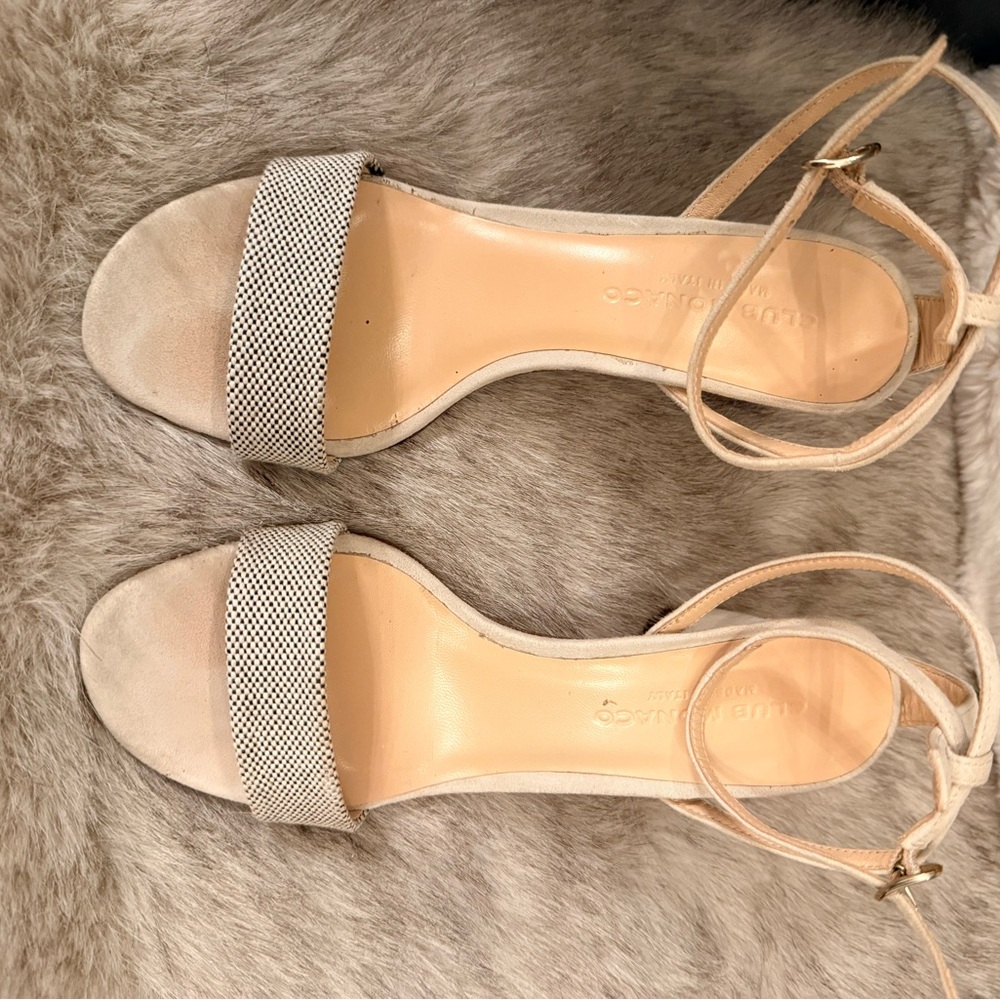 Club Monaco Beige and Cream Strappy Sandals